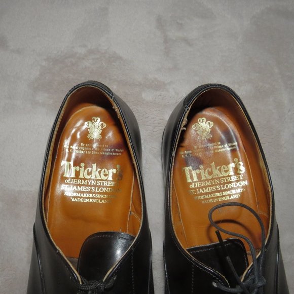 Trickers Black Leather Balmoral Captoe Oxfords 10D